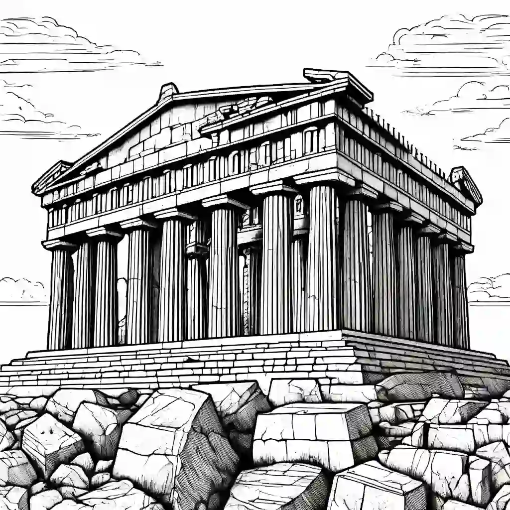 The Acropolis coloring pages